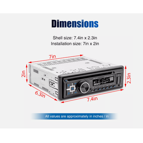 Bilradio Stereo CD DVD-spelare Bluetooth Hands Free AUX USB FM MP3 Enkel 1 DIN Bilradio Stereo CD DVD-spelare Bluetooth Hands Free AUX USB FM MP3
