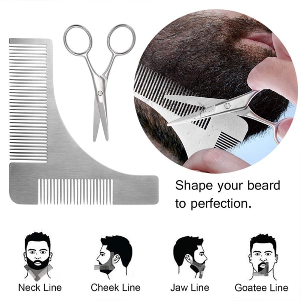 Premium set för skäggvård för män, inklusive skägg, rakkniv och kam