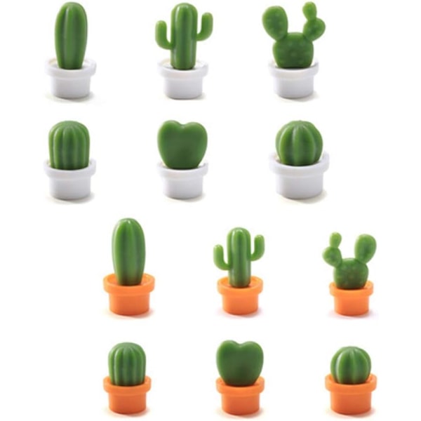 12Pcs 3D Cactus Fridge Magnets: Home And Office Decor