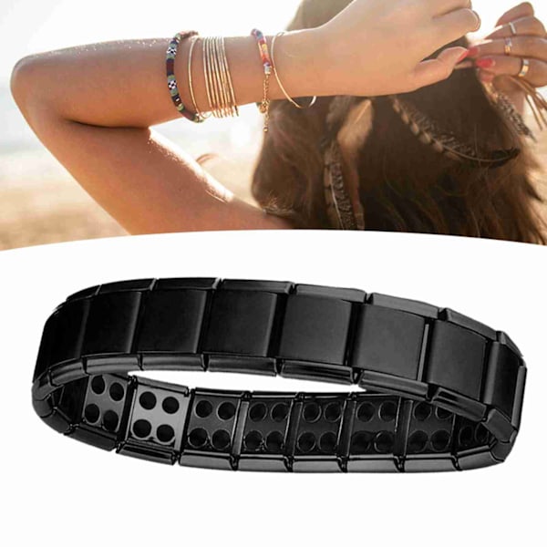 Stilfullt magnetarmband för män, klassisk design i titanstål, utsökt hantverk för hälsovård, viklås utan skadliga ämnen, för