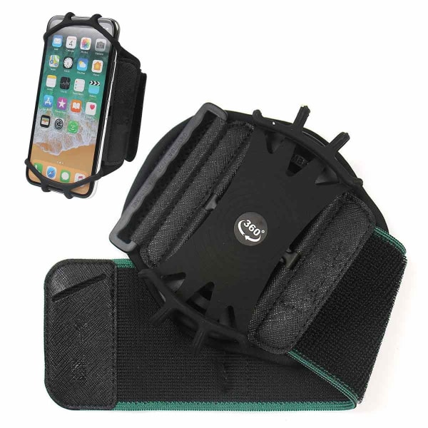 Sportarmband mobiltelefon avtagbar mobiltelefon armband jogging 360° roterande för telefon jogging phone case för löpning (3,5" ~