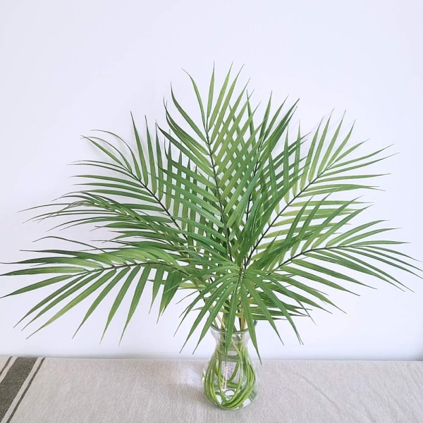 8 stk Kunstige Areca palmeblade Stængler Faux Planter