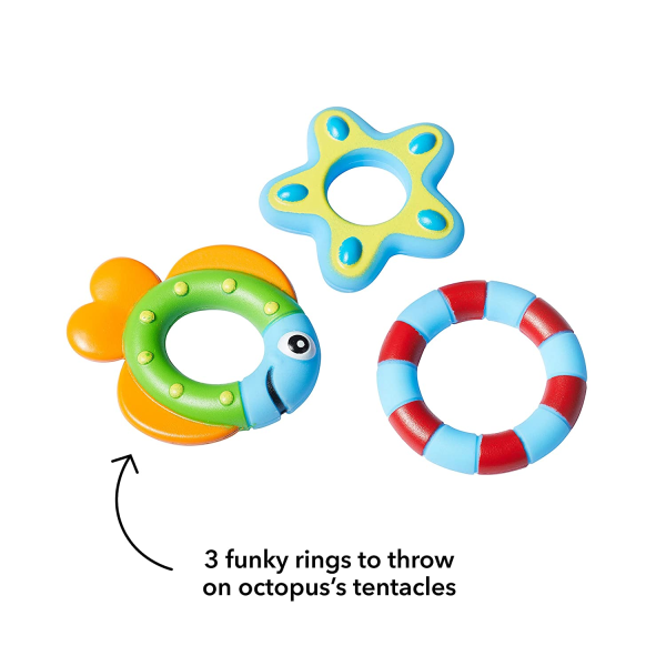 Flytende lilla blekksprut med 3 Hoopla-ringer interaktiv