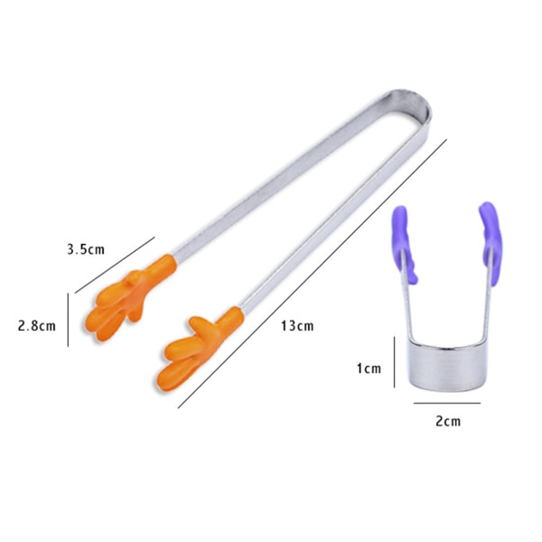 4 stk. mini sukkertang madklemme, multifunktionelle madpincetter