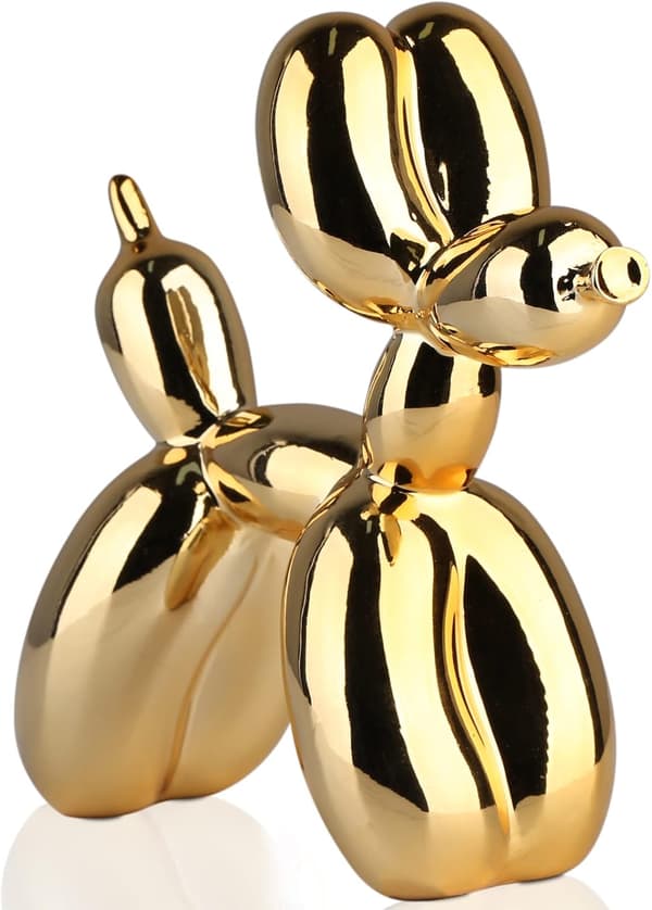 Glänande Galvaniserad Ballong (Guld, 17cm) Hundestatue Samlarobjekt