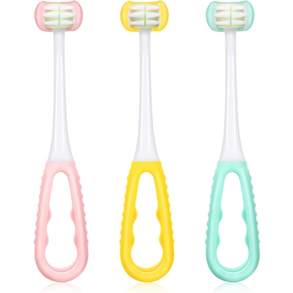 3 stk 3-sidig tannbørste Småbarn tannbørster for barn