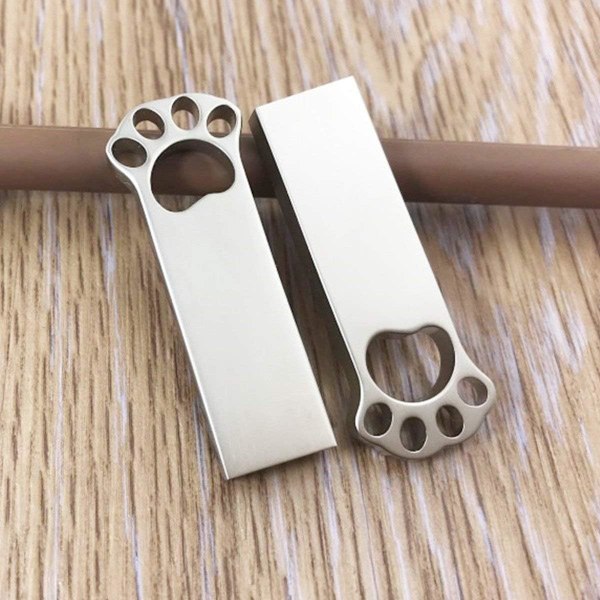 Bärbart Jump Drive med Kattfotdesign, Anpassningsbar U Disk 16GB Vattentät USB 3.0 Flash Drive För Bilar TV-apparater Högtalare