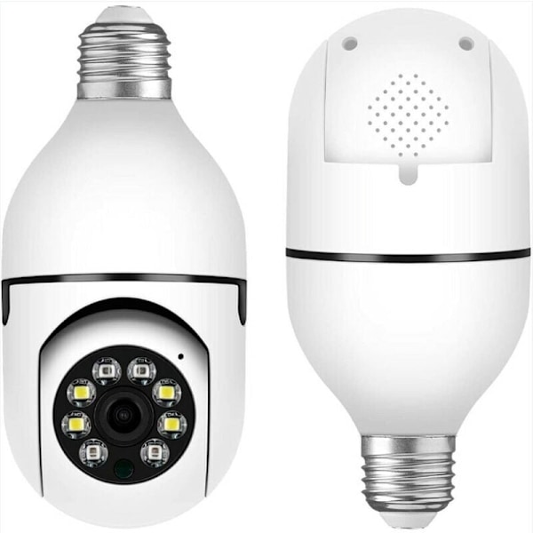 Uppgradera din hemsäkerhet med Secure Lite Cam-lampan, 360° panoramavy trådlös säkerhetskamera erbjuder realtidsnotiser, tvåvägsljud,