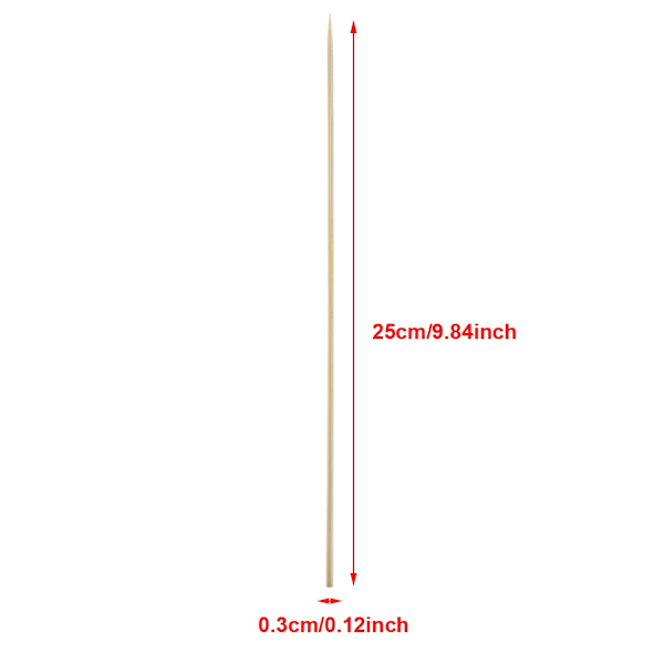 100 stk Engangs Bambus Utendørs Piknik Grill BBQ Grillgafler Pinner Spidd