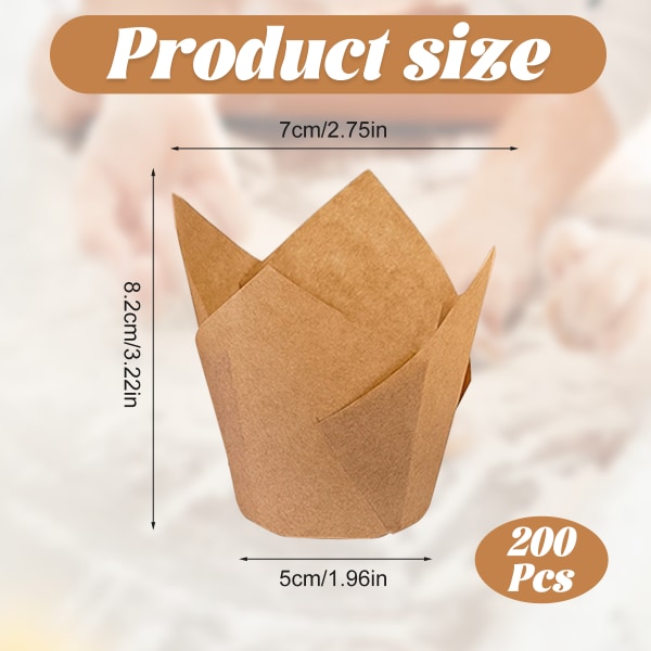 200 stk tulipan cupcake liners for baking cups tulipan muffins liners, cupcake wrapper