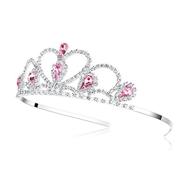 Pink Gems Rhinestone Tiara Perfekt for små og store barn prinsesser