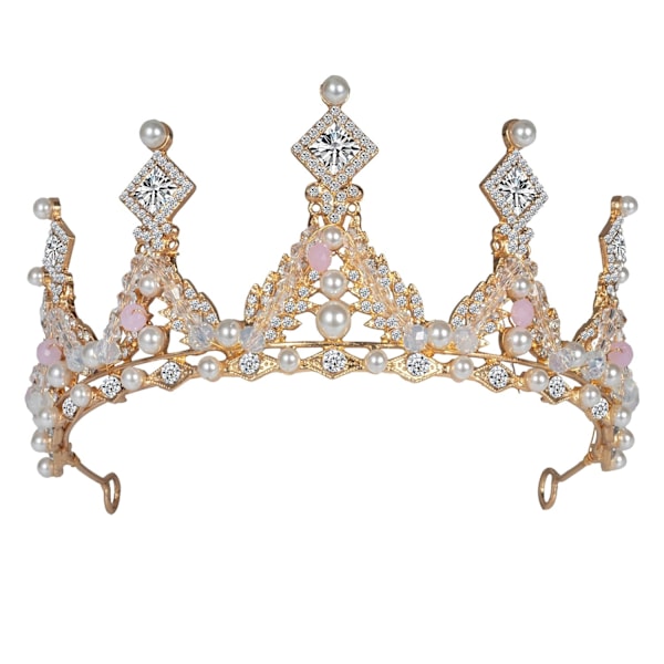 Elegant Bröllopsaccessoar Kristall Strass Prinsesskrona, Kvalitetslegeringsmaterial med Glittrande Strass, Lyxig Vattendiamantdesign, Mångsidig