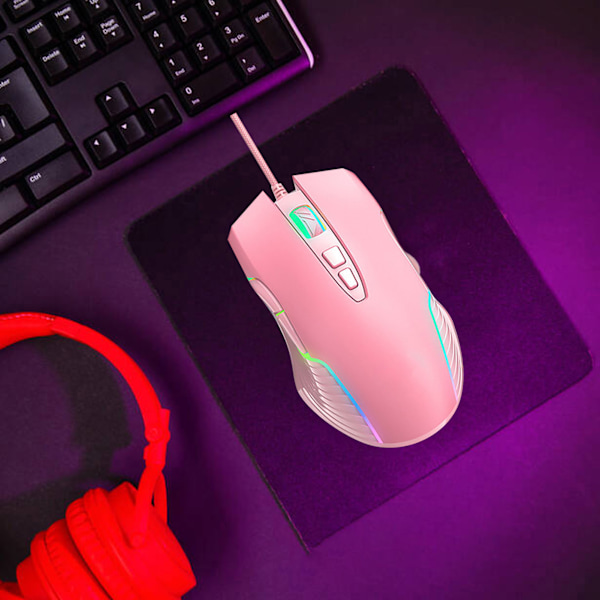 Högprecisions Ergonomisk Gamingmus, Justerbar DPI-omkopplare, Tyst Klick med Slumpmässig Rörelsefunktion För Intensiva Spelsessioner, Andningsbar LED