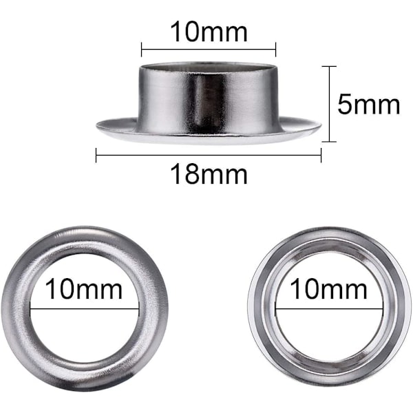 Öglekit för presenning 12 mm öljetter Metallöglor Kit