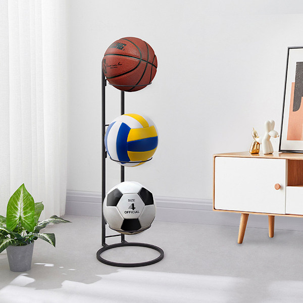 3-lags Basketball Organizer Stativ Rack Ball Sportsutstyr Oppbevaringsholder for Basketball Fotball Volleyball