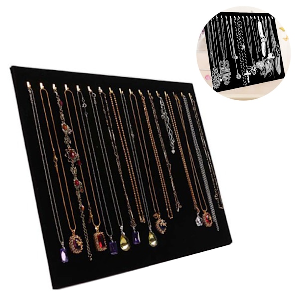 17 krokar Halsband Display Stativ Halsband Stativ Örhängen Smycken