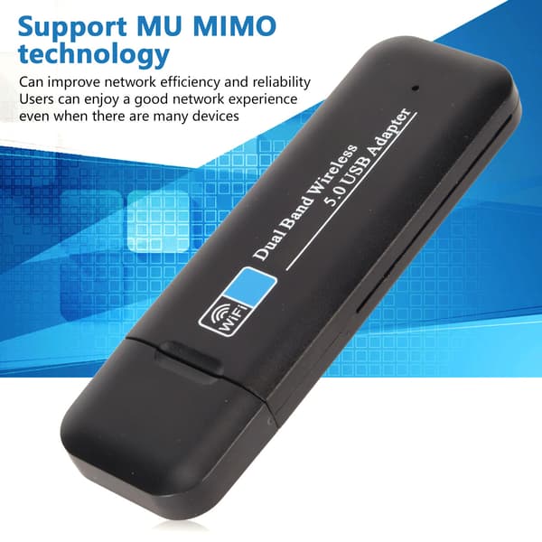 Trådløst netværkskort, højhastigheds USB WiFi-adapter med MU MIMO-teknologi og Bluetooth 5.0-understøttelse, stabil forbindelse til stationær computer