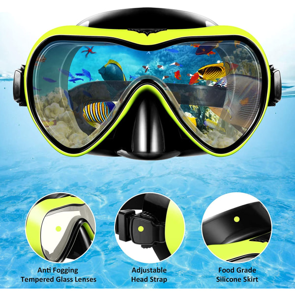 Snorkelutstyr, Dry Top dykkermasker og snorkel for menn for kvinner