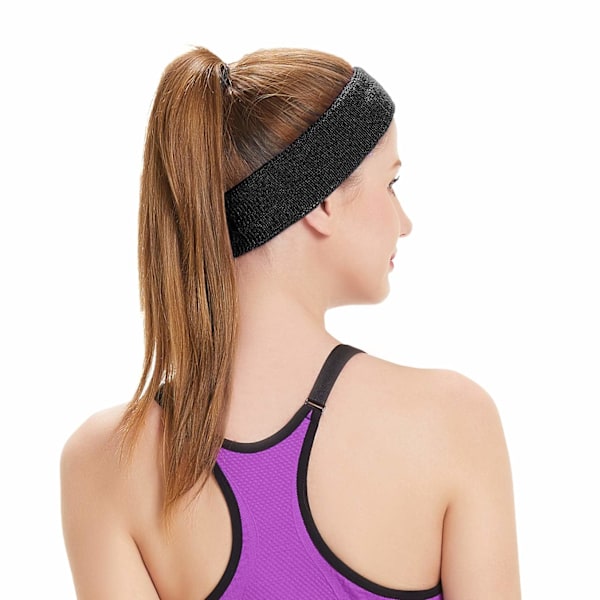 Sportpannband Stretch Pannband Halkfritt Elastiskt, Andningsbart Frottétyg För Unisex, Fukttransporterande Svettabsorberande Band För Tennis Basketboll