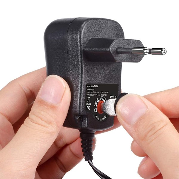Anpassningsbar Strömpartner, 12W Universell AC/DC-adapter, 3-12V Säker & Kompakt Global Strömförsörjning För Dina Enheter