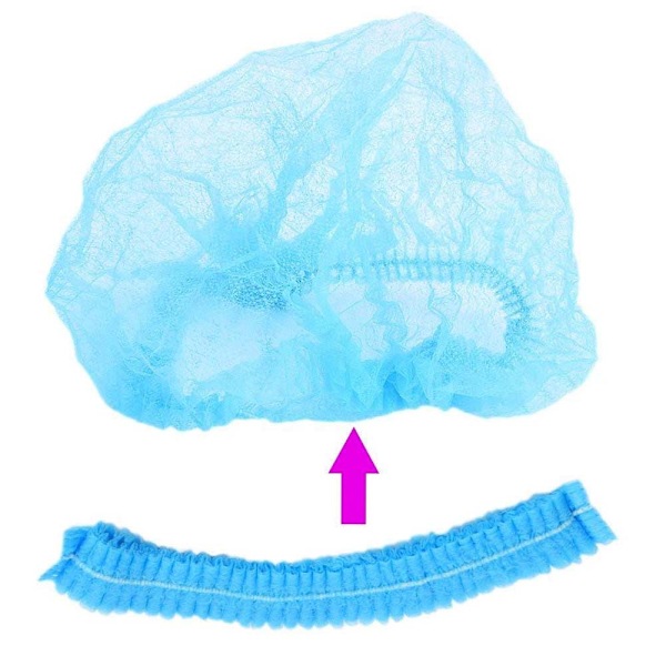 Engångshårnät av non-woven-tyg, töjbart justerbart skydd, elastisk dammkapsel för medicin, laboratorier, spa, livsmedelsservice, hälsa, sjukhus (21 tum)