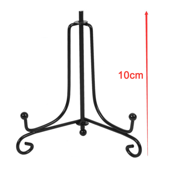 5 stk. jernstativ, sort jernstaffeli pladeholder, 4 tommer
