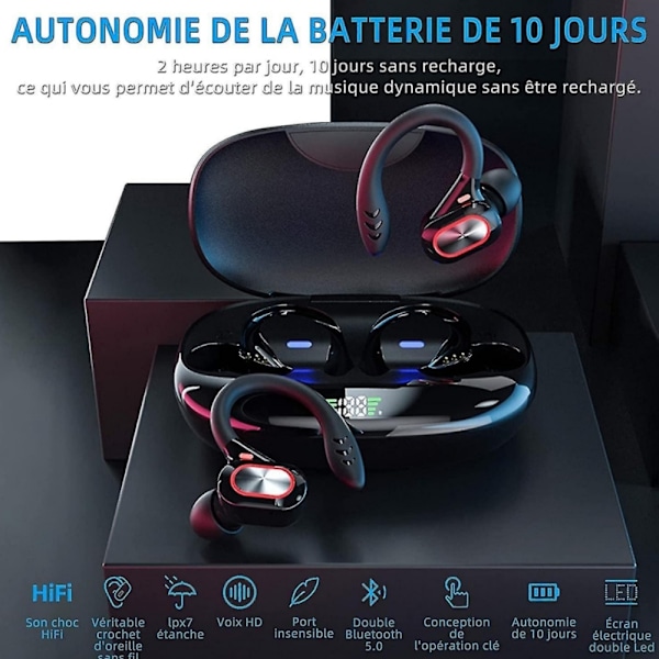 Hi-Fi Trådlösa Hörlurar, Bluetooth Hörlurar med Förlängd 48 timmars Speltid, Avancerad Bluetooth 5.0 för Sömlös Anslutning, Bekväma Over-Ear