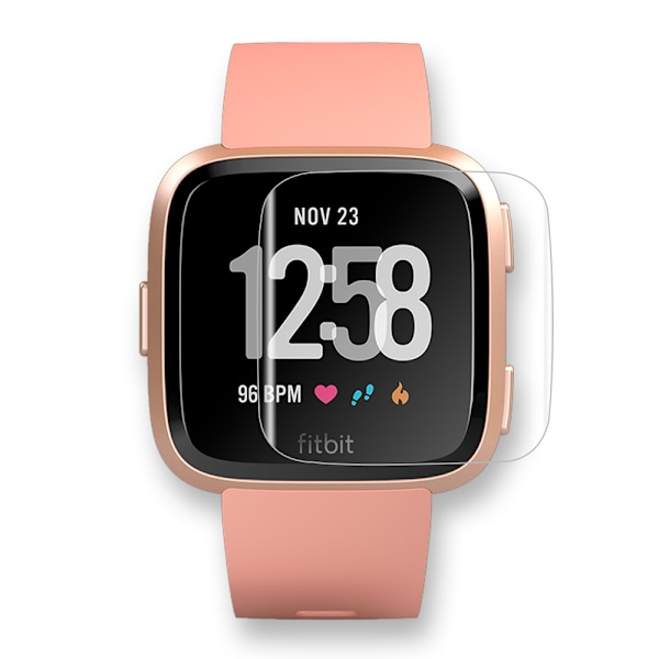 2.5D Full Coverage Skydd, Härdat Glas För Fitbit Versa Versa Lite, Kristallklar Skärmskydd, Reptåligt Och Anti-Bubblor, Enkel Att