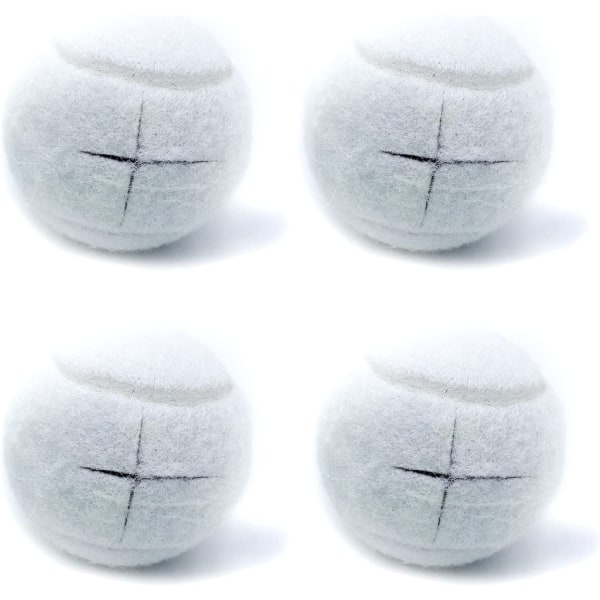 4 STK Forudskårne tennisbolde til beskyttelse af møbelben, hvid