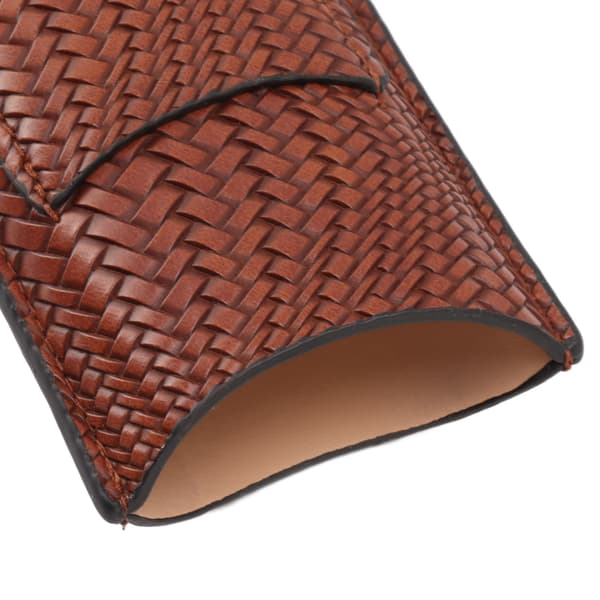 Cigarrfodral, Resevänlig Form Bärbart Lädertextur Cigarrfodral med Praktisk Cutterficka, Elegant Vävd Mönsterdesign för Utomhusbruk