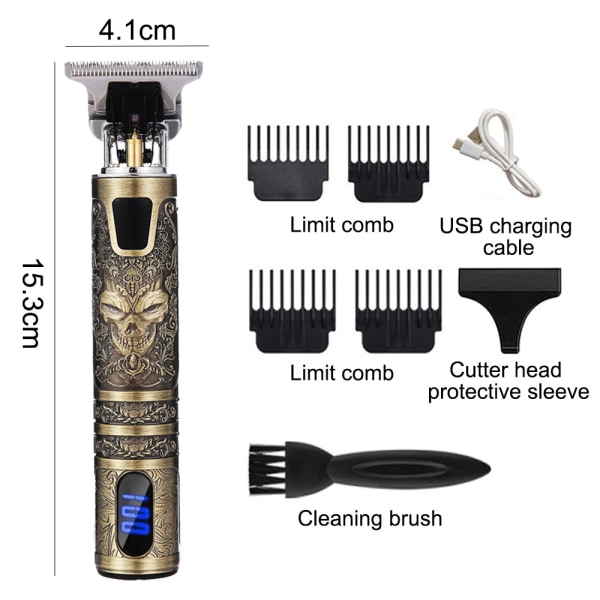 Elektrisk trådløs hårtrimmer for menn, profesjonell oppladbar