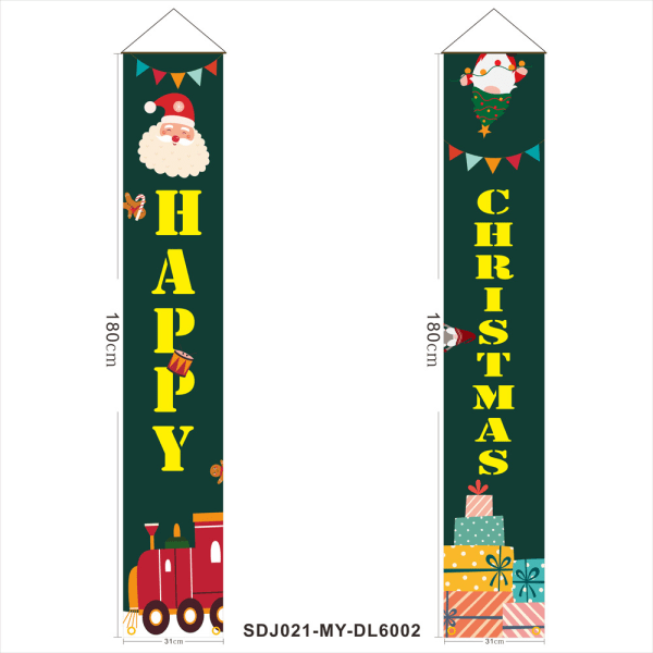 Merry Christmas Banner: Festlig utendørsdørdekor