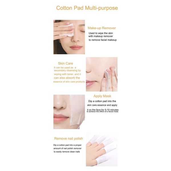 Kosmetisk bomuld Naturlige bomuldskugler til fjernelse af negle og make-up