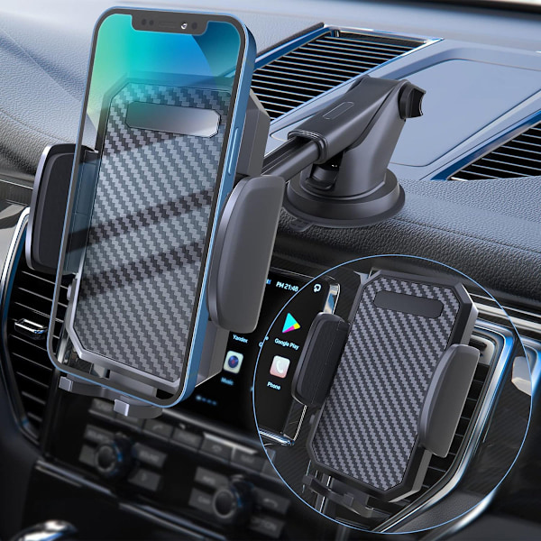 Universell Biltelefonhållare med Human Design, Med Utdragbar Arm & 360 Graders Rotation för Optimal Visning, Perfekt för Alla Smartphones & Väg