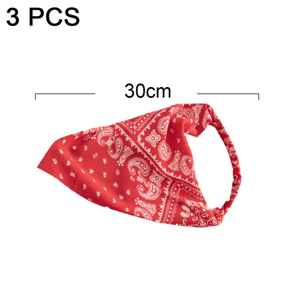 Blomstret elastisk hårtørklæde pandebånd - hårbandanaer, rød