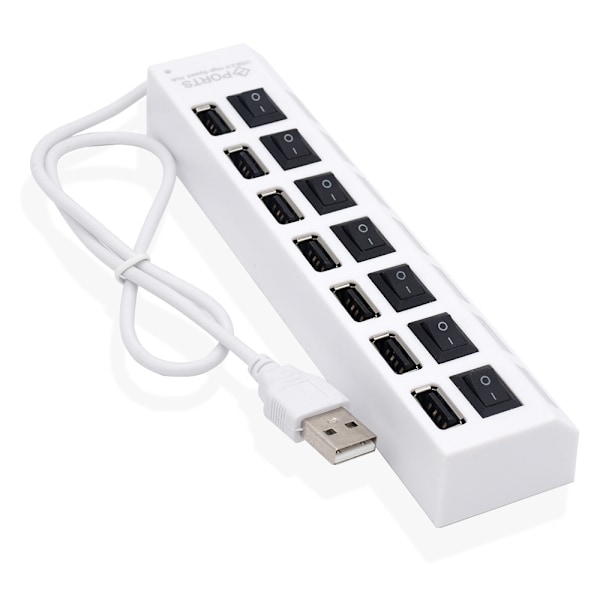 Mångsidig 7-Portars USB-Hubb, Strömstatusindikatorer För Tydlig Övervakning, Kompatibilitet Mellan Operativsystem, Redo Att Förbättra Din Arbetsstation (2