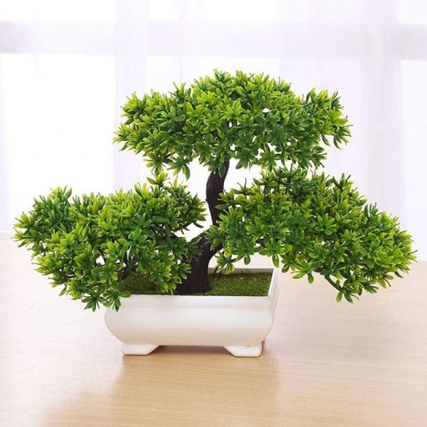 Bonsai kunstig furuplante for kontor / vinduskarm / hage