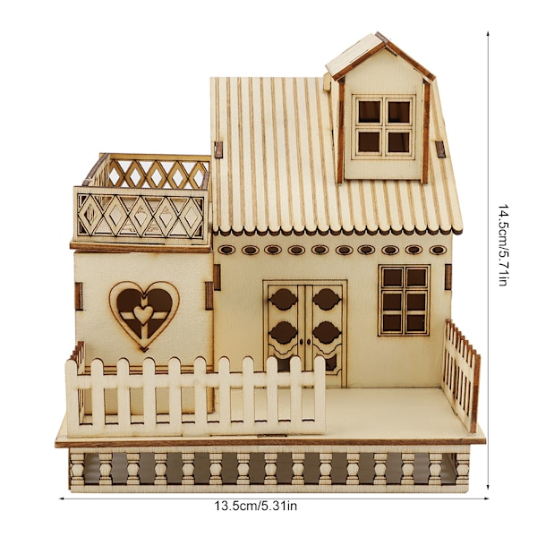 Konstnärligt 3D-träpussel, DIY-modellhuskit för hemmets skrivbordsdekor, naturligt trä med modern design och lasergraverad precision