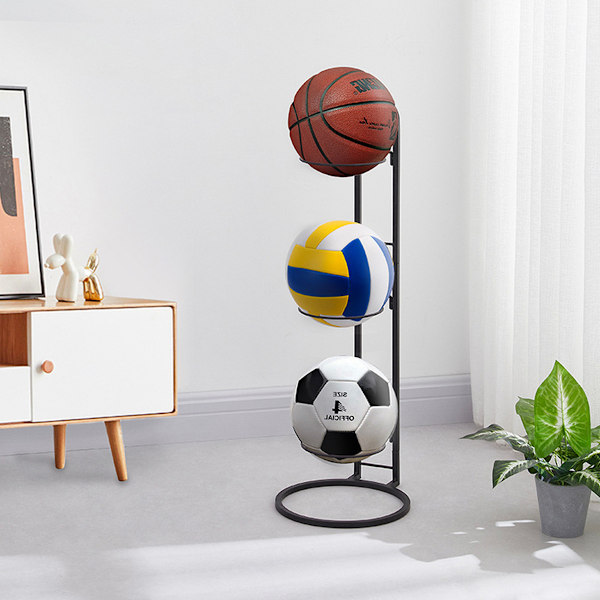 3-lags Basketball Organizer Stativ Rack Bold Sportsudstyr Opbevaring Holder til Basketball Fodbold Volleyball