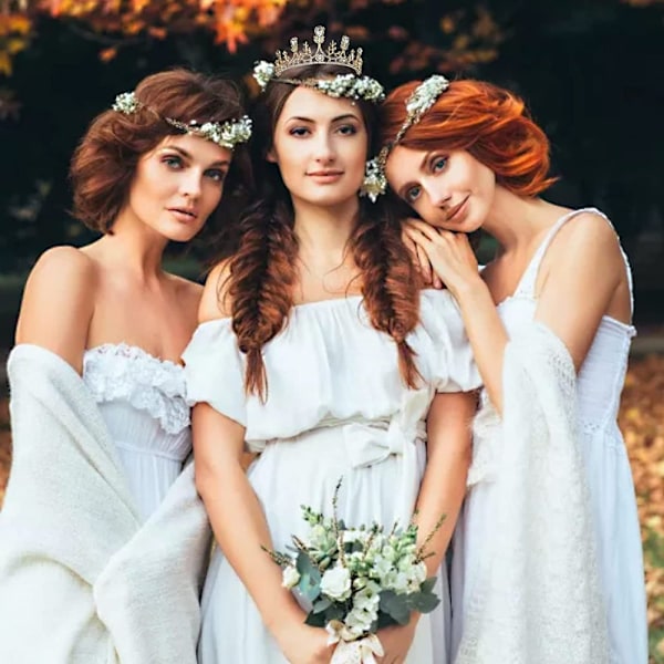 Elegant Prinsesskrona Tiara, Allians Och Estetik För Balfest, Gyllene Drottning Kostymkrona Bröllopstiara, Bekväm Tiara Gåva