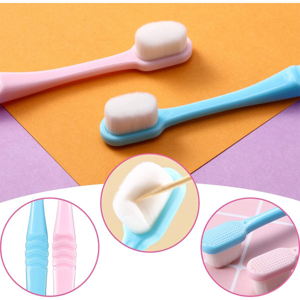 4-paknings myk tannbørste Nano Super Soft Bristle Manuell tannbørste