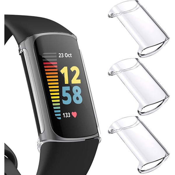Perfekt skydd för Fitbit Charge 5, skärmskydd säkerställer kristallklar synlighet, robust TPU-stötfångarfodral erbjuder oöverträffat helkroppsskydd