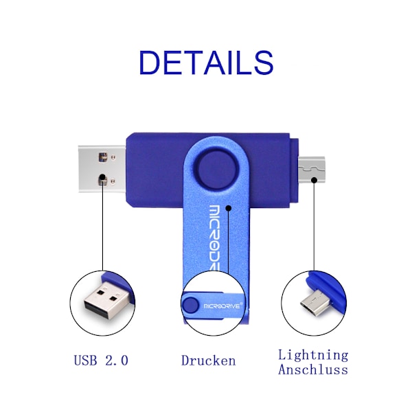 Minnessticka Bulk Pack, Portabel Nyckelstorlek med LED-ljusindikator, Locklös Design USB 2.0 Flash-enheter för Stationär Dator Laptop, Vikbar 360º Vridbar