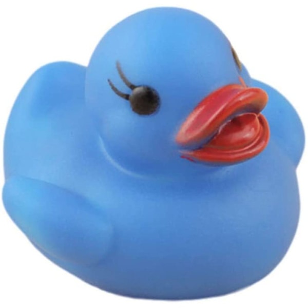 Klassisk Gummi Duck Bad Legetøj Led Vandsensor Lysende, Blau