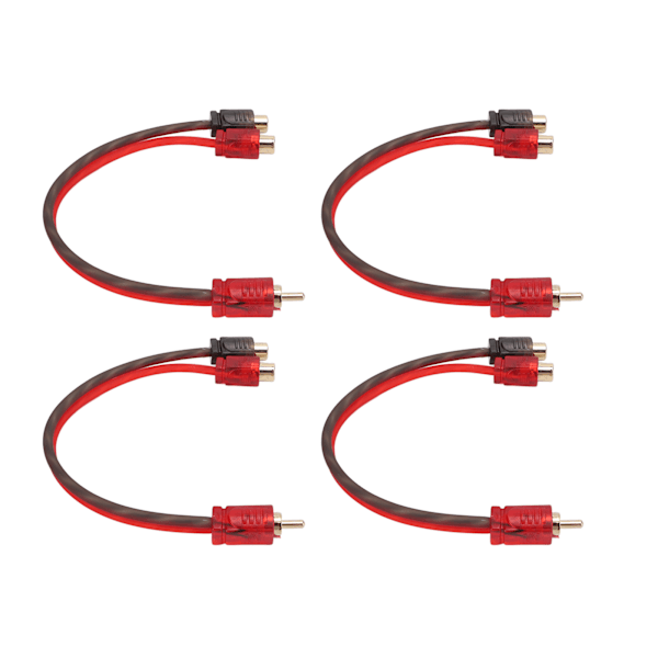 Elektromagnetiskt skärmade RCA-adaptrar i Competition-serien, dubbelskärmad Ultra Flex-teknik för optimal prestanda i kompakta utrymmen (4-pack)