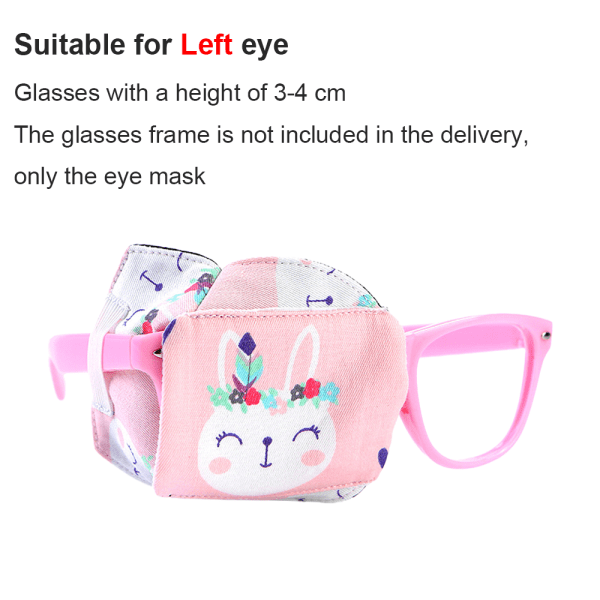 Øyelapp for barn, Øyelapp for briller, rosa