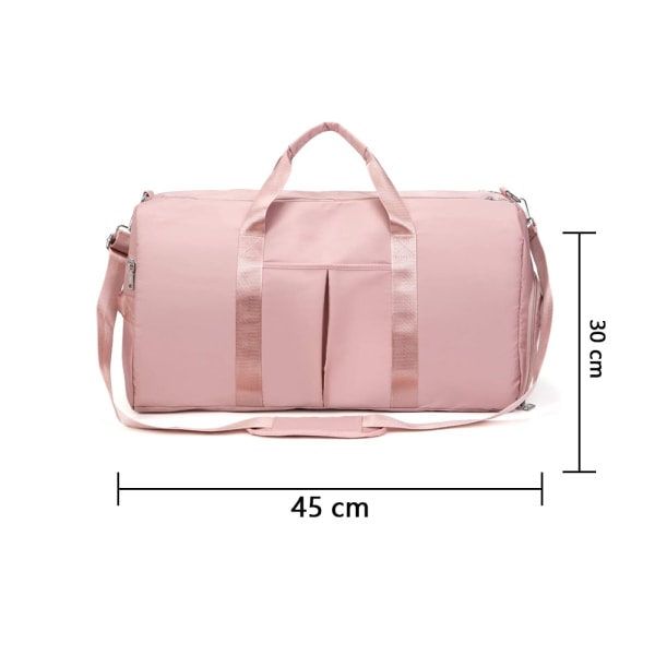 Sport Gym Bag för kvinnor eller män Resväska, Rosa