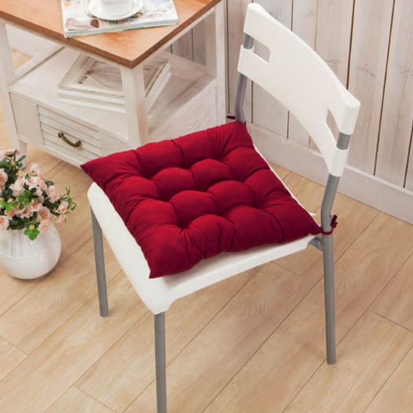 Stolehynde til spisebordsstole, sædehynde med bindebånd og maskinvaskbart design, blød, fluffy polyester stolehynde til kontor, køkken, stue, høj