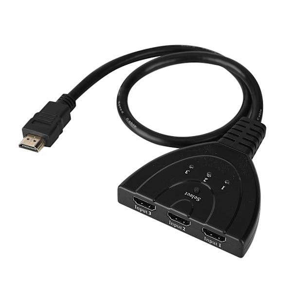 Hög Hastighets Pigtail-kabel: Manuell Switch Hub För 3 In 1 Ut Enheter, Stöder 1080p Full Hd Med Hdcp Engine, 24K Guldpläterade Kontakter För