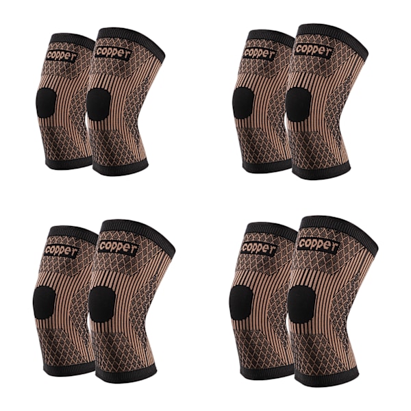 Koppar Knäskydd för Män & Kvinnor, Ergonomisk Kompressionsstrumpa för Knäsmärta med Fuktabsorberande 3D-stickat Tyg, Andningsbart, Halkfritt
